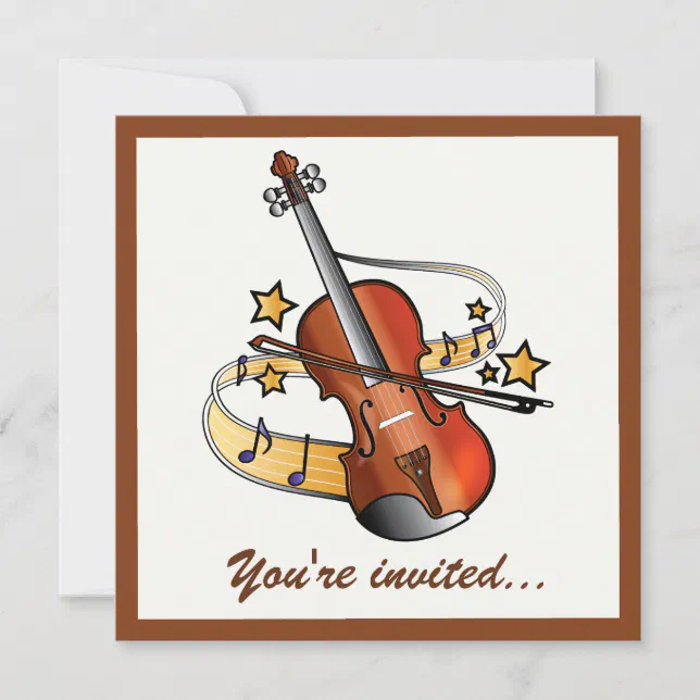 Violin Birthday Party Invitation Zazzle