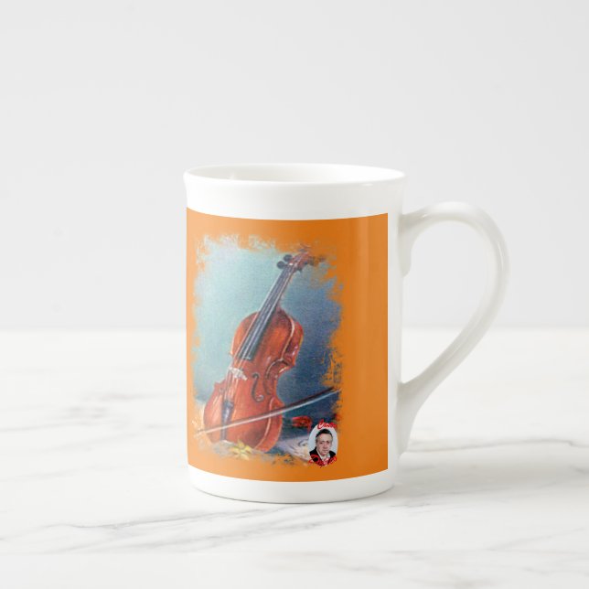 Violin Bone China Mug (Right)