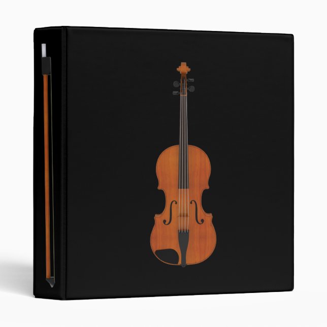 Violin & Bow: 3D Model: Custom Binder (Front/Spine)