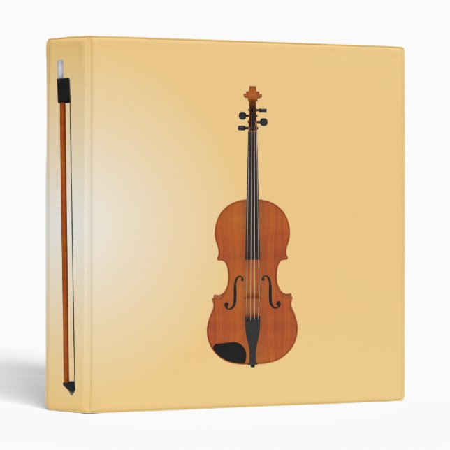 Violin & Bow: 3D Model: Custom Binder (Front/Spine)