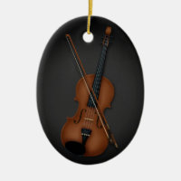 Violin & Bow Classical Music Personalized Black