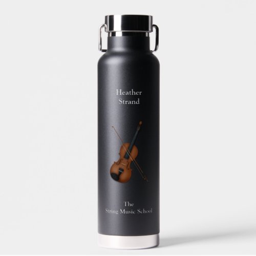 Violin  Bow Classical Music Personalized Dark Water Bottle
