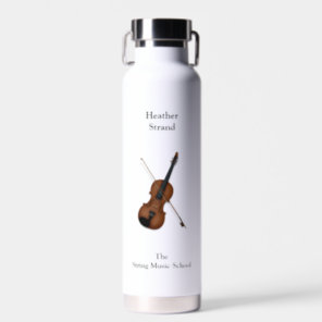 Violin & Bow Classical Music Personalized Light Water Bottle