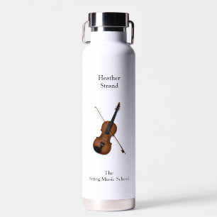 Violin & Bow Classical Music Personalized Light Water Bottle