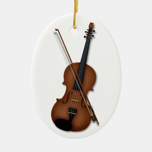 Violin  Bow Classical Music Personalized Message Ceramic Ornament