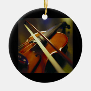 Violin & Bow Close-Up 1 Ceramic Ornament