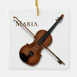Violin &amp; Bow Elegant Classical Music Personalized Ceramic Ornament