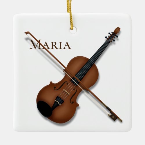 Violin  Bow Elegant Classical Music Personalized Ceramic Ornament