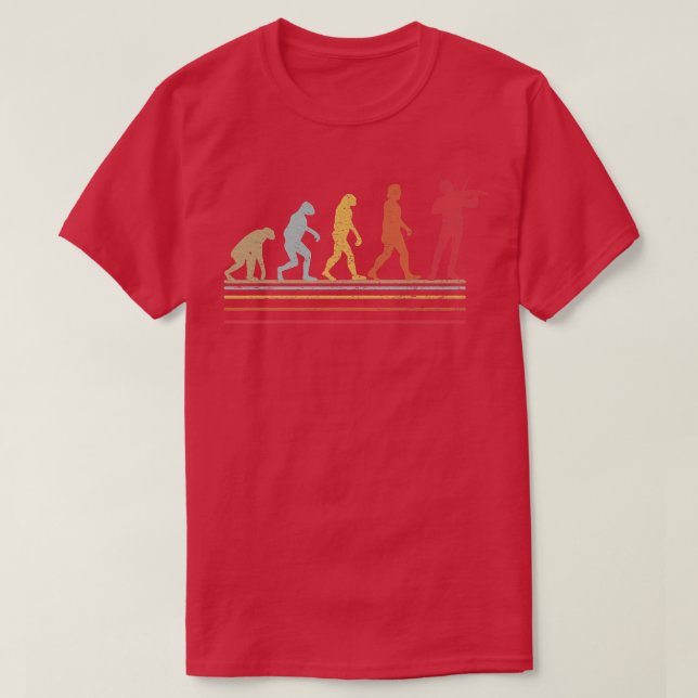 Violin Bow Evolution Music Teacher Musical Violini T-Shirt (Design Front)