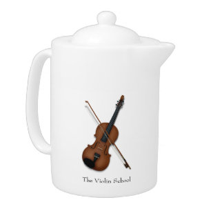 Violin & Bow Music Lover's Customizable Teapot
