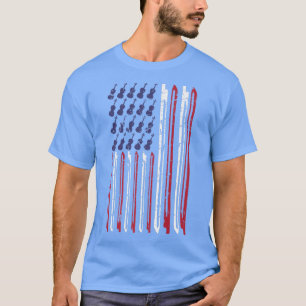 Violin Bow Music Musical Violinist USA American Fl T-Shirt