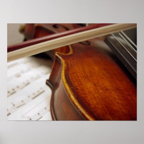 Violin Bow  Sheet Music Photo Poster