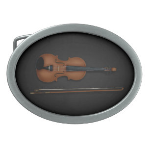 Violin & Bow Side by Side Classical Music Belt Buckle