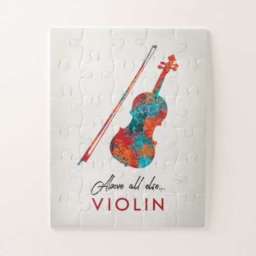 Violin _ Bright Colorful Music Jigsaw Puzzle