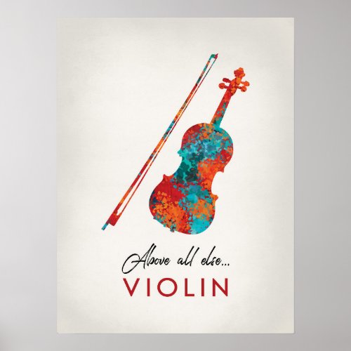 Violin _ Bright Colorful Music Poster