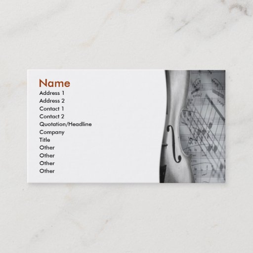 Customizable Violin Business Card