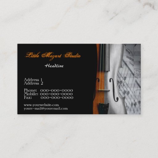 Customizable Violin Business Card