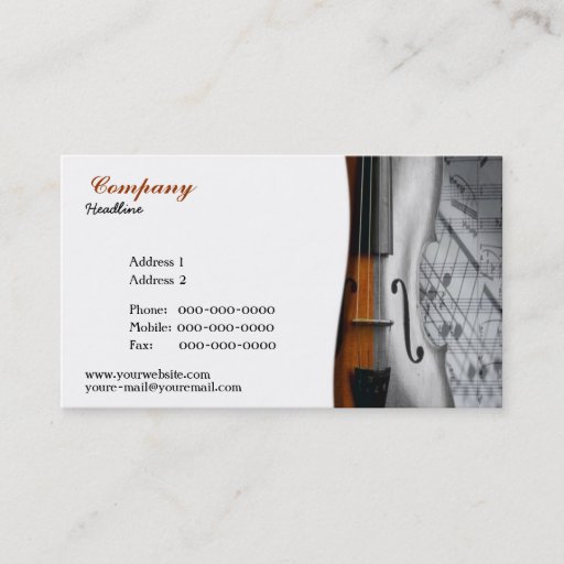 Customizable Violin Business Card