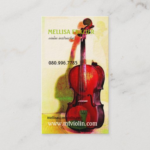 Customizable Violin Business/Instructor Business Card
