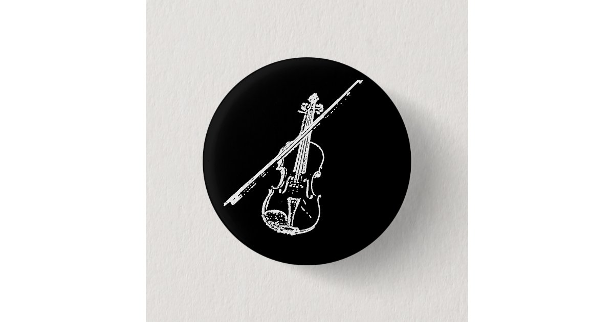 Violin Button Distorted/Eroded B/W Zazzle