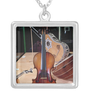 Violin, by Stradivari, Cremona, 1699 (photo; Silver Plated Necklace