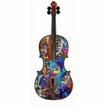 Violin Cello Photo Art Sculpture Music Decor<br><div class="desc">Photo Art Sculpture of Violin and cello. Music Fest Cello Acrylic Photo Art Sculpture from Juleez, designed by artist Julie Borden. Stunning, full color artwork is printed on acrylic creating these dynamic looking works of art. These unique sculptures turn any space into a gorgeous gallery. Available in multiple sizes and...</div>