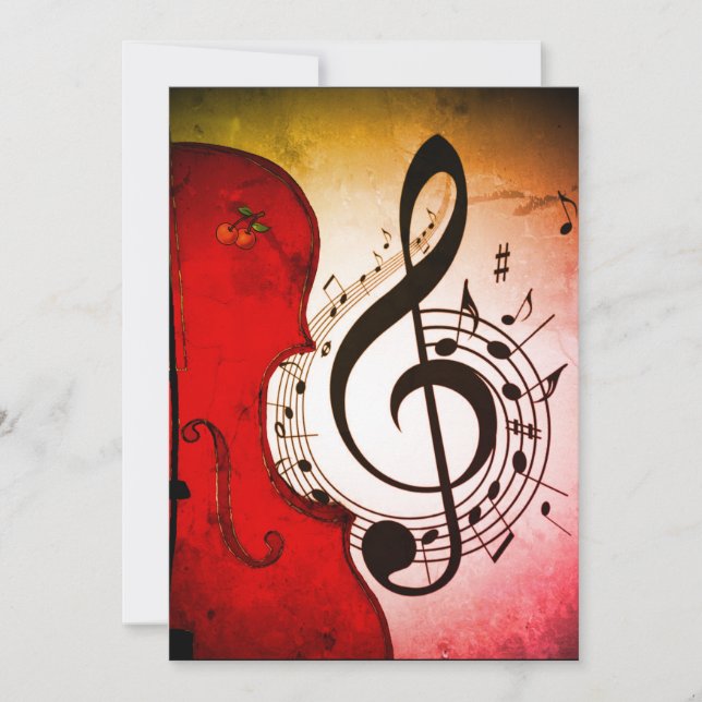 VIOLIN/CELLO ROCKABILLY INVITATION CARDS (Front)
