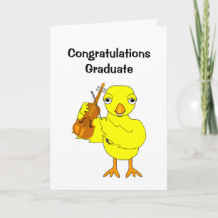 Violin Chick Graduate Thank You Card