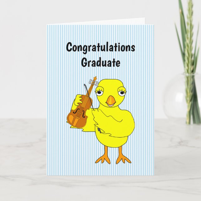 Violin Chick Graduation Card (Front)