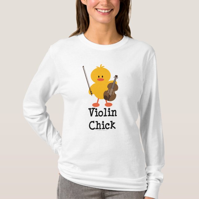 Violin Chick Hoodie T-Shirt (Front)