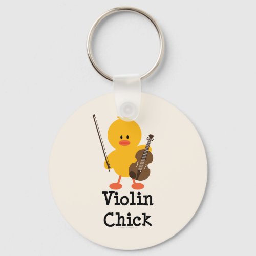 Violin Chick Keychain