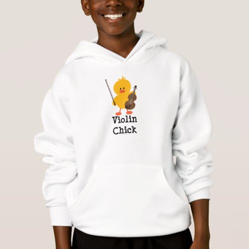Violin Chick Kids Hooded Sweatshirt