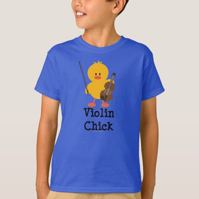 Violin Chick Kids Organic Tee Shirt (Front)