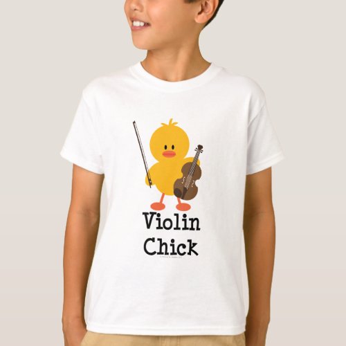 Violin Chick Kids T_shirt