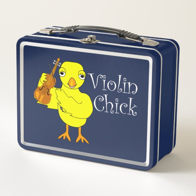 Violin Chick Metal Lunch Box (Front)