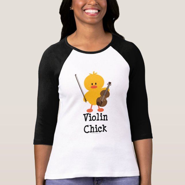 Violin Chick Raglan Tshirt (Front)