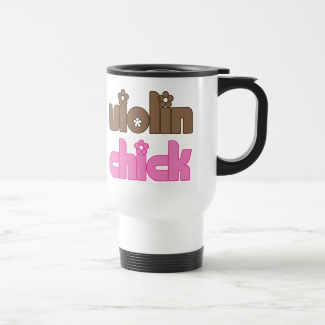 Violin Chick Travel Mug (Right)