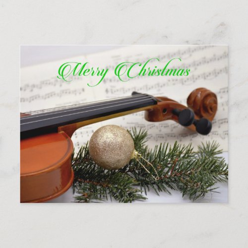 Violin Christmas Concert Postcard
