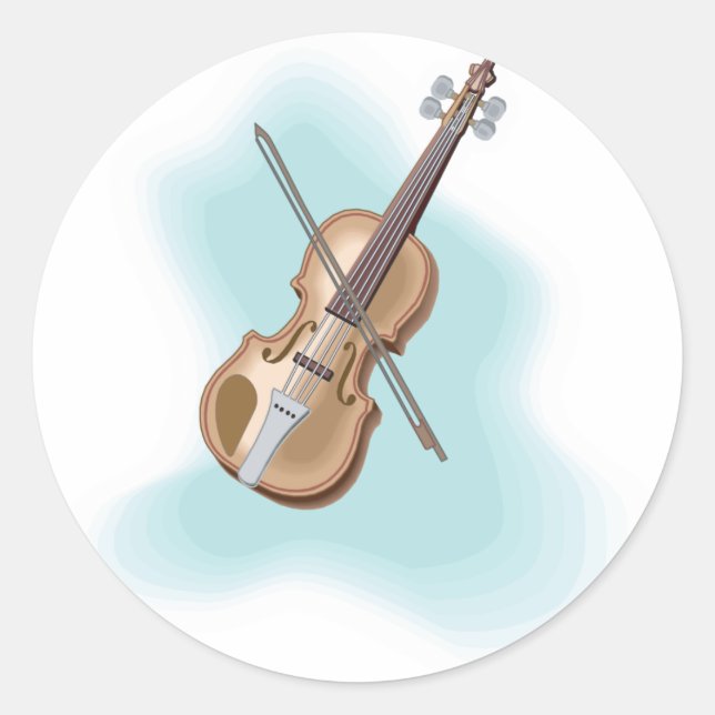 violin classic round sticker (Front)