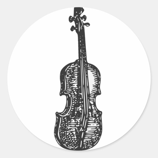 Violin Classic Round Sticker (Front)