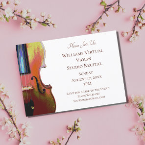 Violin Classical Music Recital Elegant Red Invitation