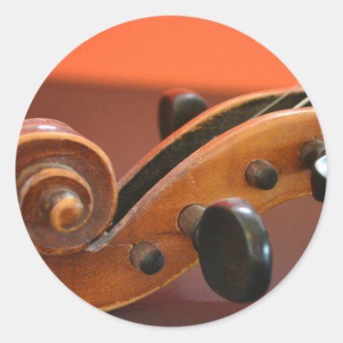 Violin classical stringed musical instrument classic round sticker