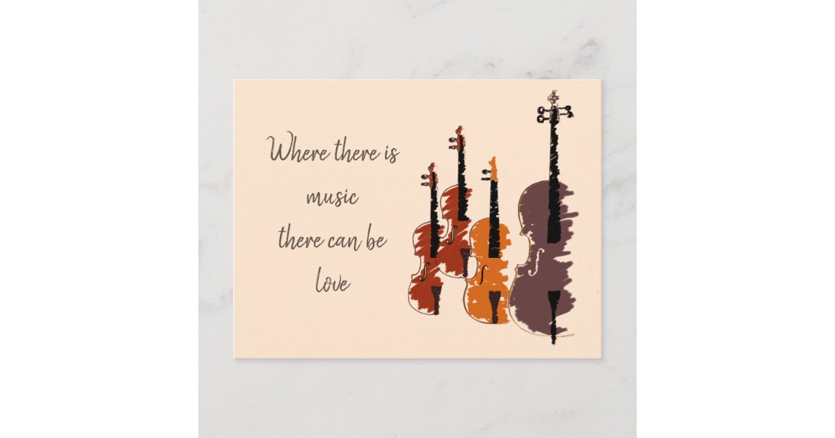 String Instrument Quote Violin classical stringed musical instrument quote postcard | Zazzle