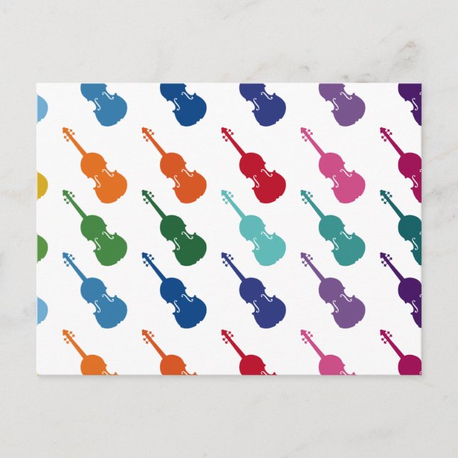 Violin Colorful Fun Array Music Postcard (Front)