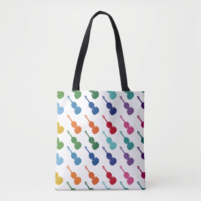 Violin Colorful Fun Array Music Tote Bag (Front)