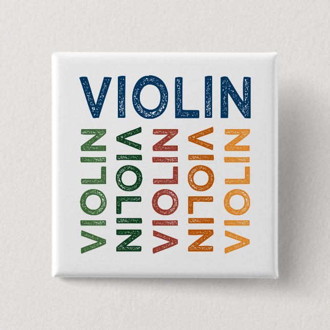 Violin Cute Colorful Button (Front)