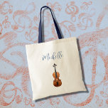 Violin Cute Custom Classical Music Tote Bag at Zazzle