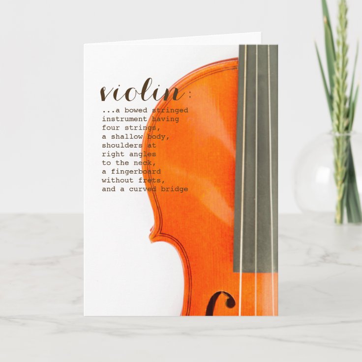 Violin Definition Greeting Card Zazzle