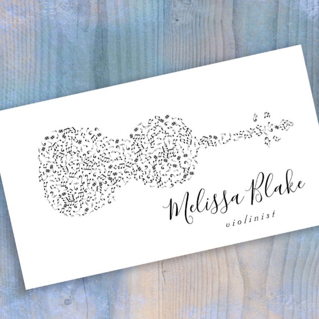 violin design black and white business card (Creator Uploaded)