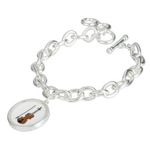 Violin Design Personalised Charm Bracelet